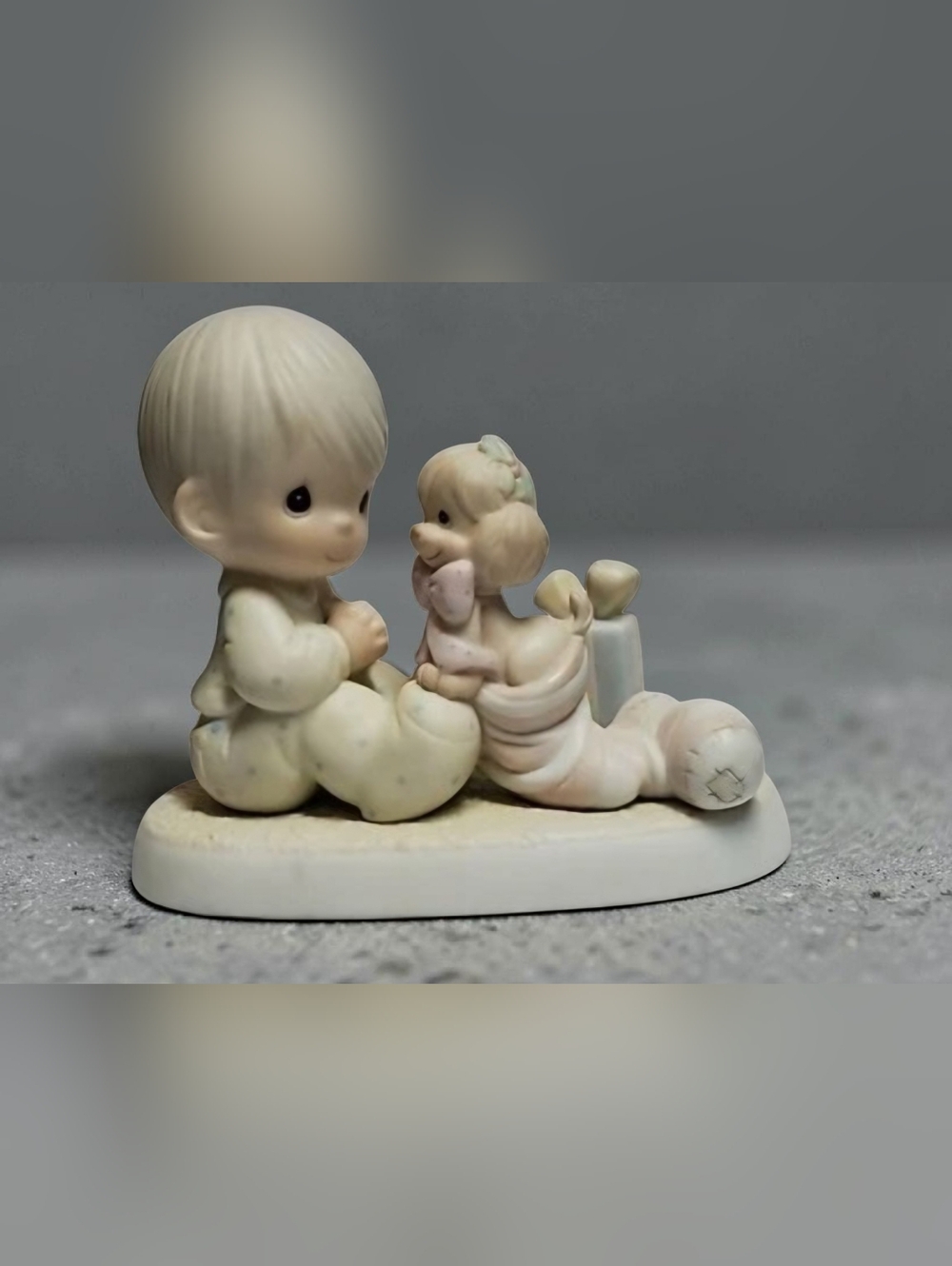 Vintage Precious Moments-Christmas Boy & Puppy The Greatest Gift Is A Friend!